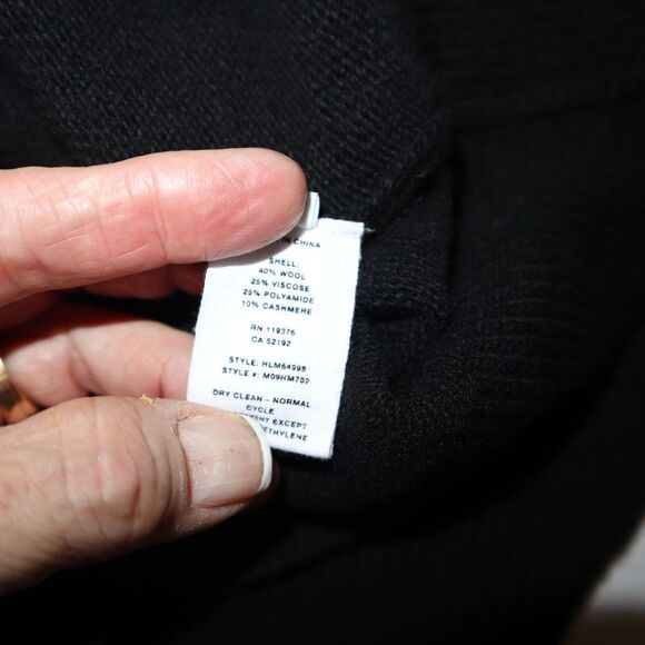 Helmut Lang M09HM702 Men's Sz Small Black Kurt Crew Neck Logo L/S Sweater $375 - Picture 4 of 8